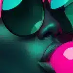 Poster moderne magenta Bubble-pops-gum-stays zoom