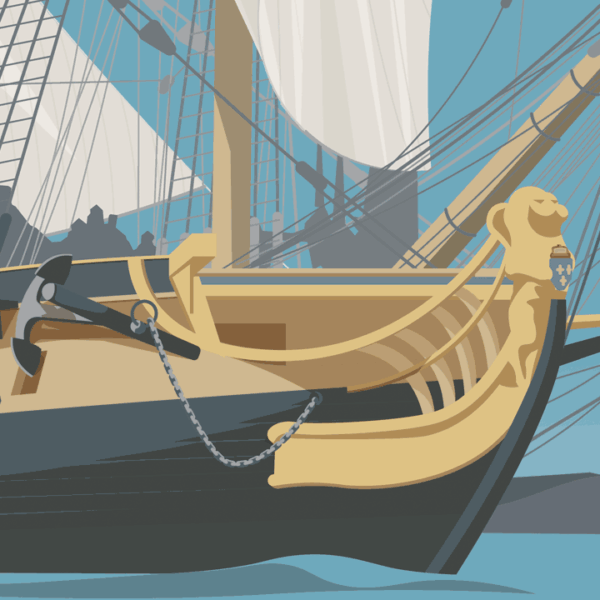Gros plan de l'illustration L'Hermione