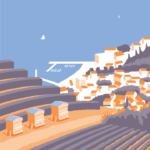Banyuls-sur-Mer travel poster showcasing La Salette landscape.